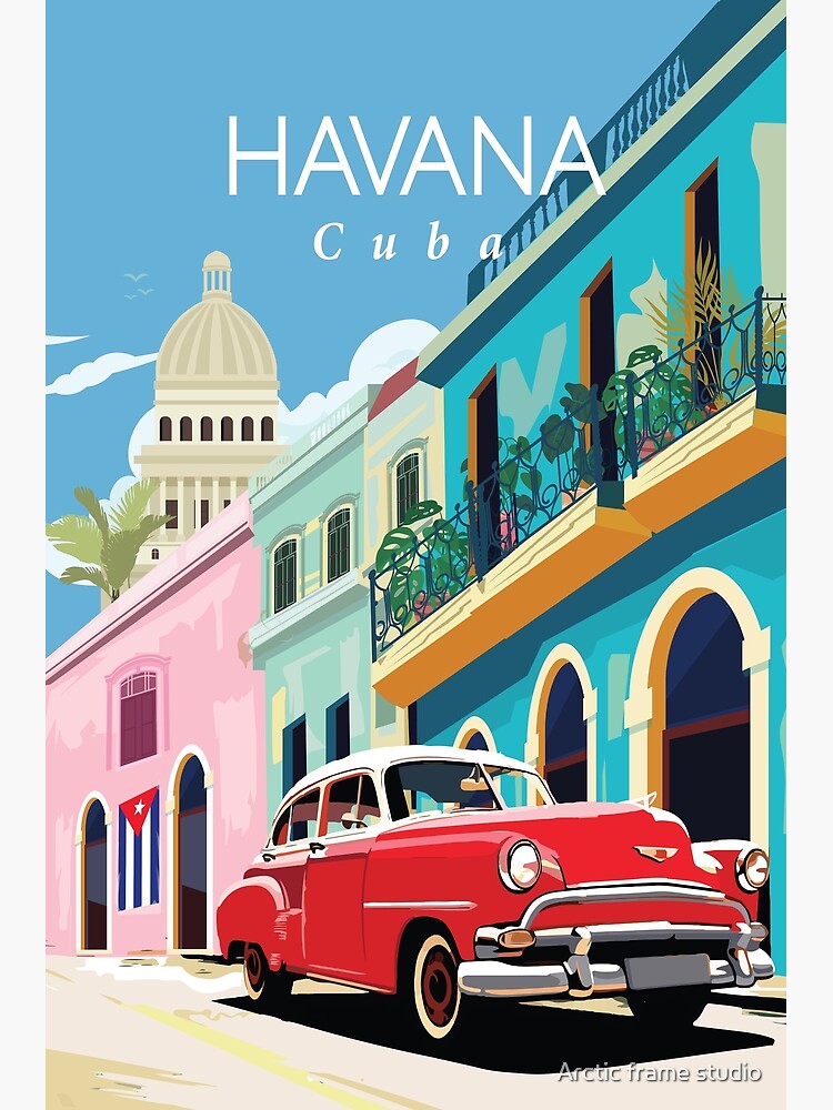 Havana cuba travel poster 