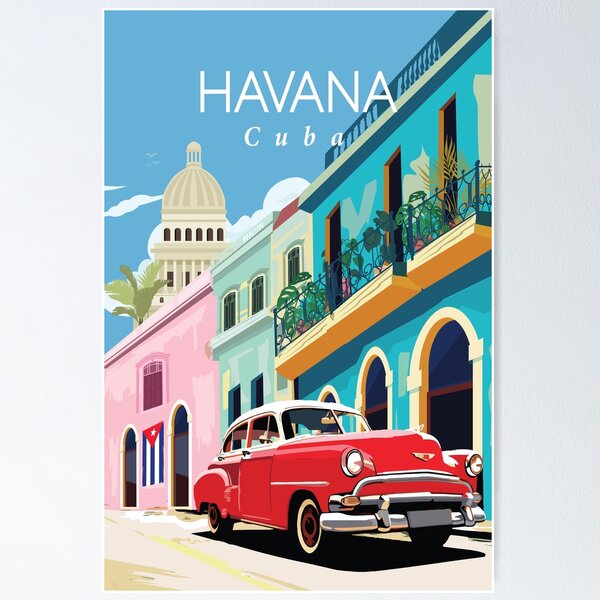 Artikel-Vorschau von Reiseplakat für Havanna, Kuba, designt und verkauft von Arctic frame studio.