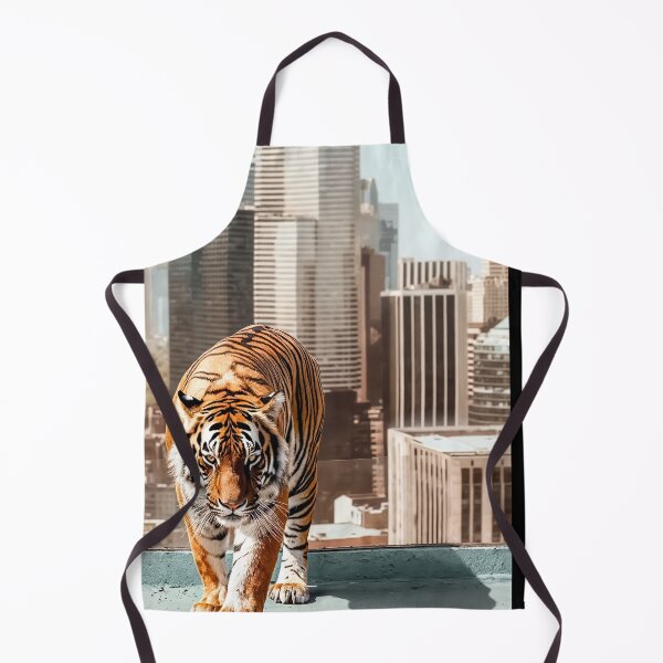 Item preview, Tiger in the Big City with Skyscrapers - Animal Photography designed and sold by regnumsaturni.