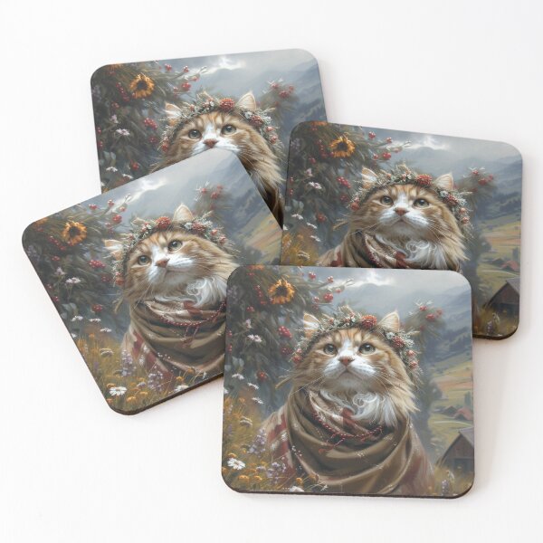 Item preview, Cat Portrait - Red Viburnum designed and sold by aleezon.