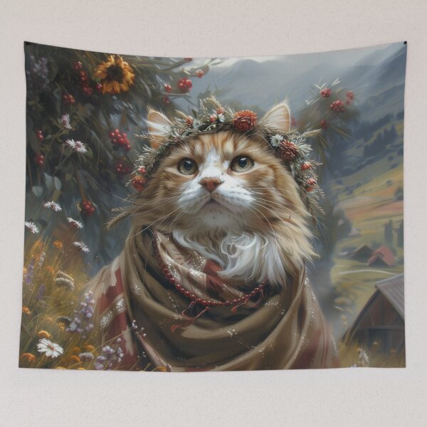 Item preview, Cat Portrait - Red Viburnum designed and sold by aleezon.