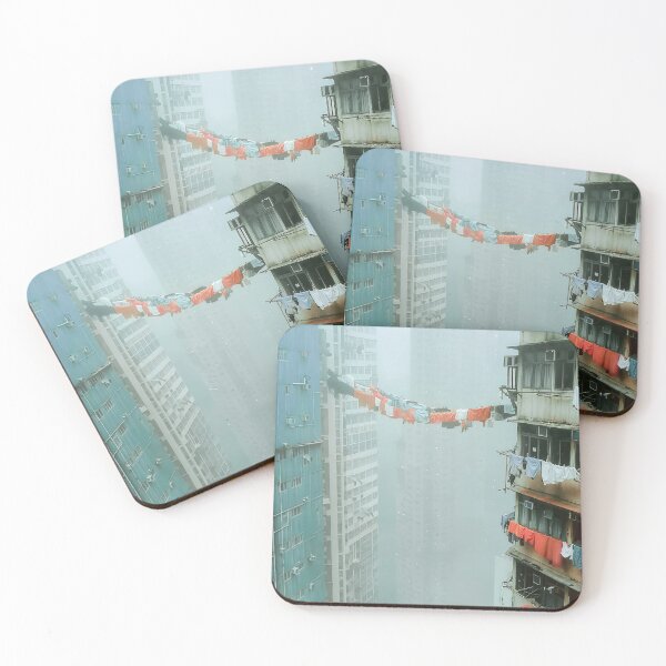 Item preview, Cyberpunk Cityscape With Laundry - Photography in Misty High-Rises designed and sold by regnumsaturni.