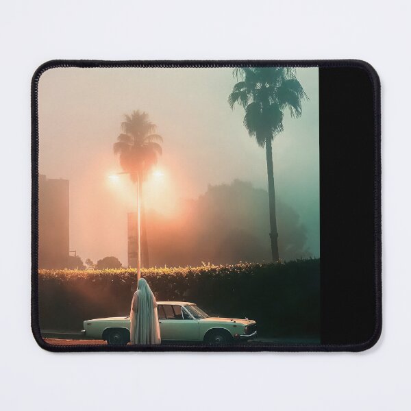 Item preview, Ethereal Minimalist Photography with Vintage Car and Palm Trees at Dawn designed and sold by regnumsaturni.