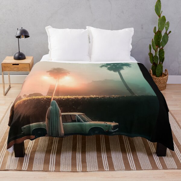 Item preview, Ethereal Minimalist Photography with Vintage Car and Palm Trees at Dawn designed and sold by regnumsaturni.