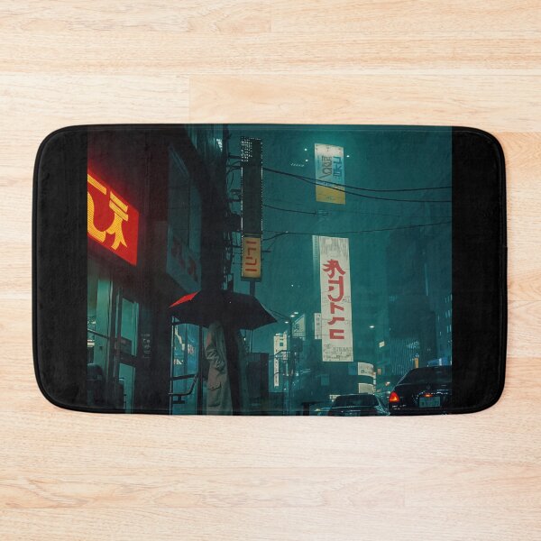 Item preview, Cyberpunk Japanese City Night Photography Neon Lights Rainy Street designed and sold by regnumsaturni.