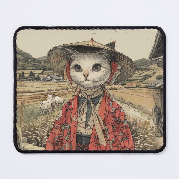 Item preview, Cat Portrait - Samurai's Wife designed and sold by aleezon.