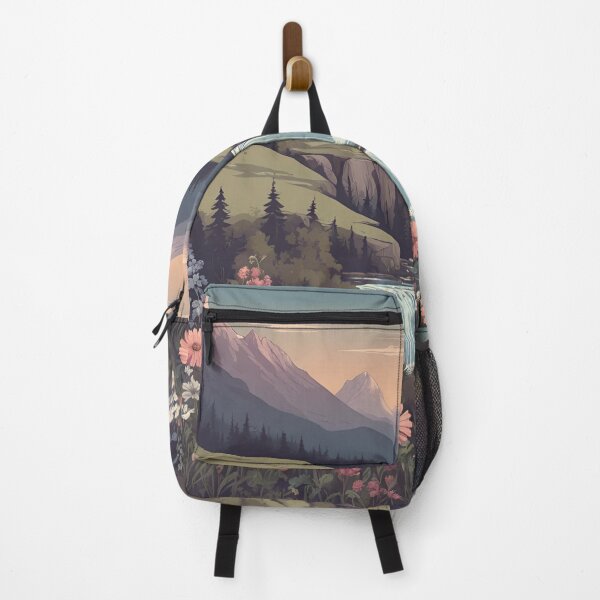 Item preview, A Mountainous Landscape with Wildflowers and Waterfall designed and sold by deirdre gray.