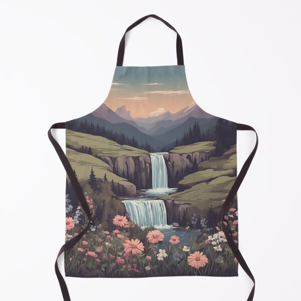 Item preview, A Mountainous Landscape with Wildflowers and Waterfall designed and sold by deirdre gray.