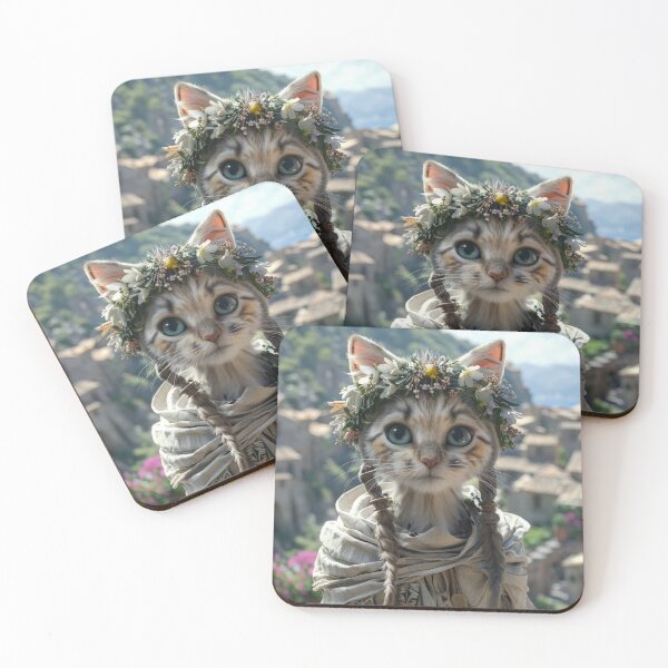 Item preview, Cat Portrait - Girl designed and sold by aleezon.