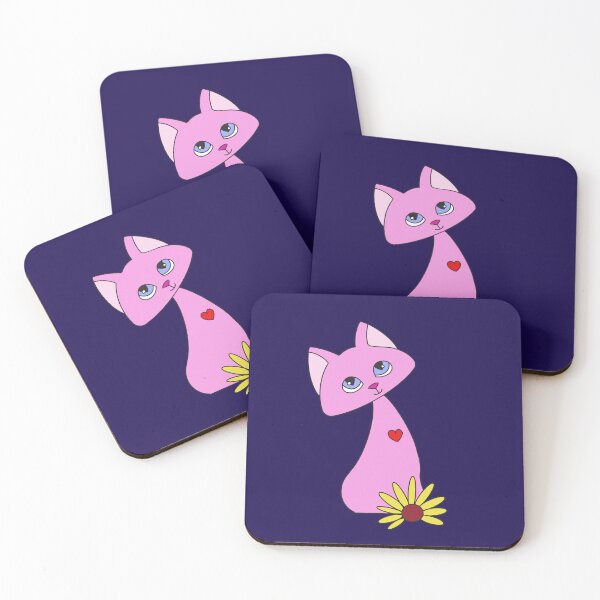 Item preview, Pink Kitty Cat with Daisy designed and sold by LiaIsabellaArt.