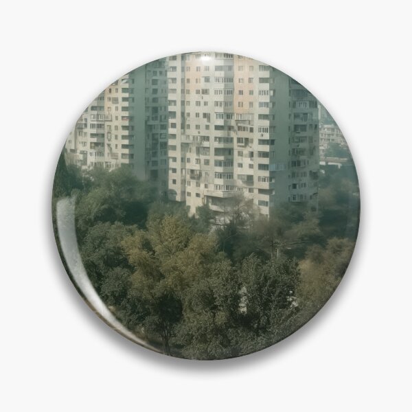 Item preview, Overgrown City Park Photography with Abandoned Vehicles and High-Rise Buildings designed and sold by regnumsaturni.