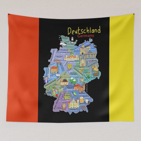 Item preview, Deutschland, Germany, Illustrated Map by Artist Carla Daly designed and sold by Carla Daly.