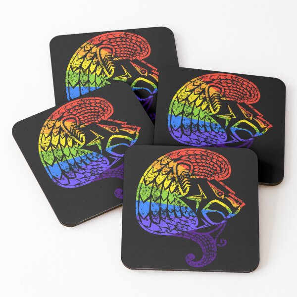 Item preview, Viking Longship Prow Beast Lion Design in Rageful Rainbow Colours designed and sold by Spammabelle.