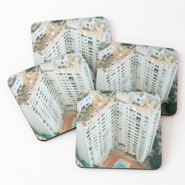 Item preview, Aerial View of an Overgrown City with Basketball Court - Urban Photography designed and sold by regnumsaturni.