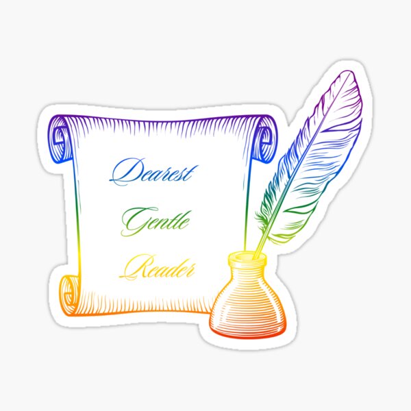 Item preview, Dearest Gentle Reader, Bridgerton Newsletter, Lady Whistledown Newsletter  Scroll and quill Rainbow color pride LGBTQ graphic Text, Pride, Bridgerton lover Gift idea designed and sold by PrideBeProud.