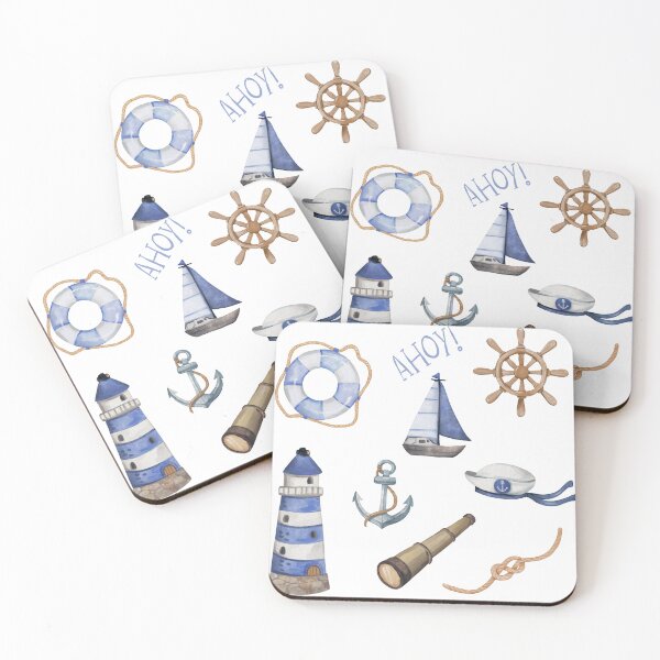 Item preview, AHOY! nautical pattern for sailors designed and sold by in-leggings.