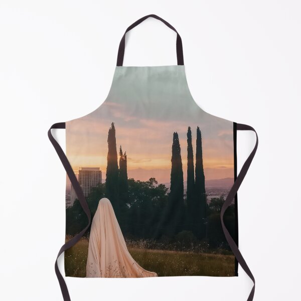 Item preview, Veiled Woman On A Meadow With A City In The Background At Sunset - Photography designed and sold by regnumsaturni.