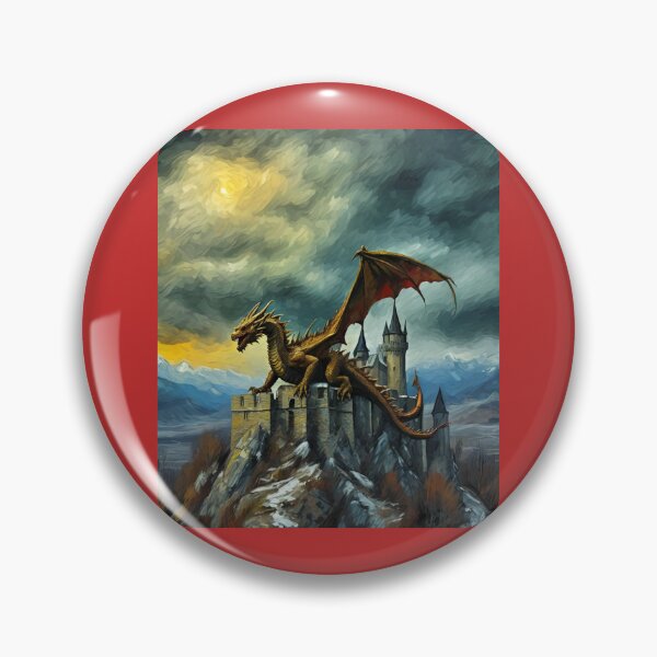 Item preview,  "Majestic Dragon: Ruined Castle and Snowy Mountains" designed and sold by Artisticanvas.