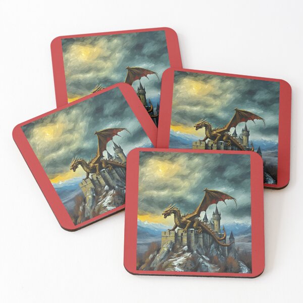 Item preview,  "Majestic Dragon: Ruined Castle and Snowy Mountains" designed and sold by Artisticanvas.