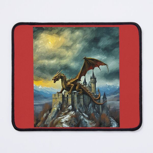 Item preview, "Majestic Dragon: Ruined Castle and Snowy Mountains" designed and sold by Artisticanvas.
