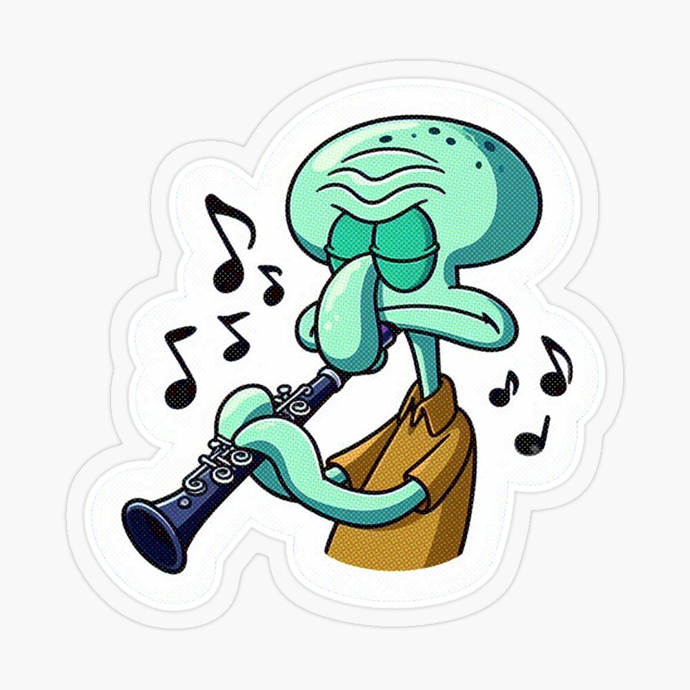 Squidward playing the clarinet Sticker