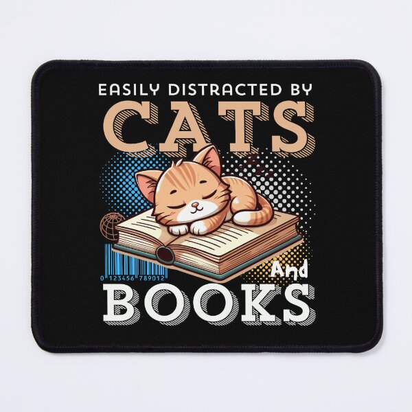 Item preview, Easily distracted by cats and books designed and sold by Peerless-Prime.