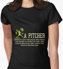 a pitcher baseball t-shirts Women's Fitted T-Shirt