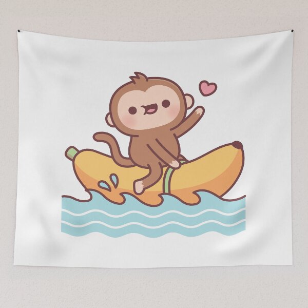 Item preview, Cute Monkey Riding On Banana Boat designed and sold by rustydoodle.