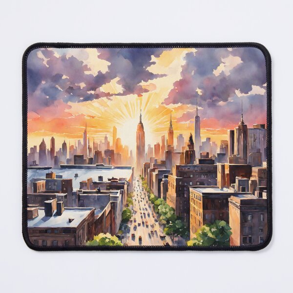 Item preview, New York Skyline: Watercolor Sunrise Radiance designed and sold by LSVart.