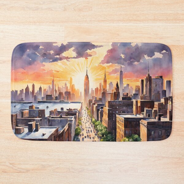 Item preview, New York Skyline: Watercolor Sunrise Radiance designed and sold by LSVart.