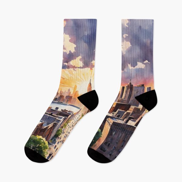 Item preview, New York Skyline: Watercolor Sunrise Radiance designed and sold by LSVart.