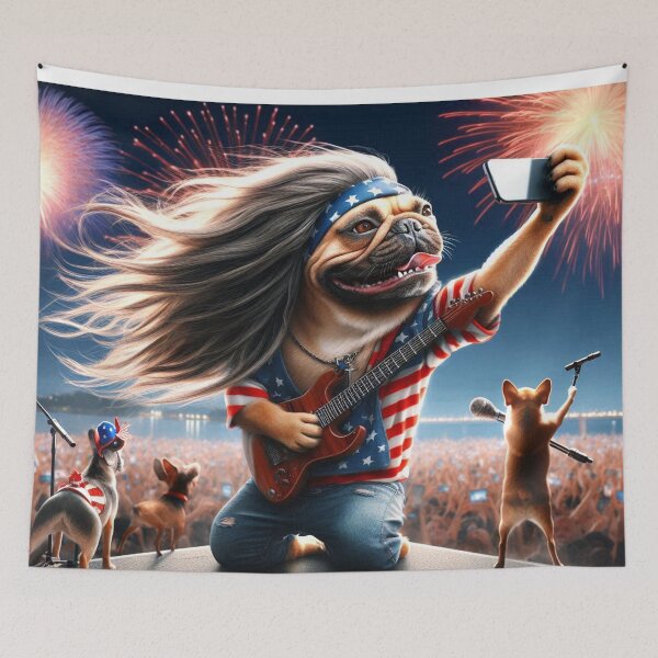 Item preview, French Bulldog Rock Star Patriotic Concert designed and sold by TheDogOnIt.