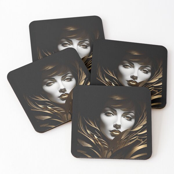 Item preview, Woman portrait in black gold seductive and sensual designed and sold by IHImage.