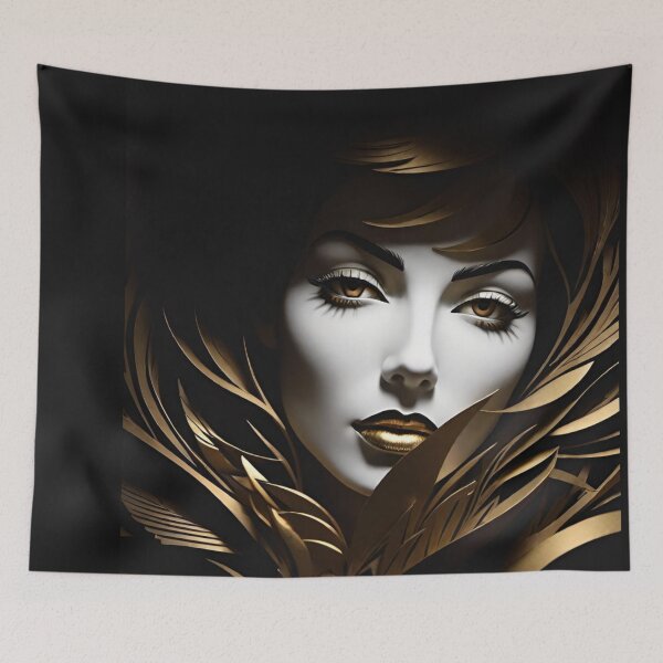 Item preview, Woman portrait in black gold seductive and sensual designed and sold by IHImage.