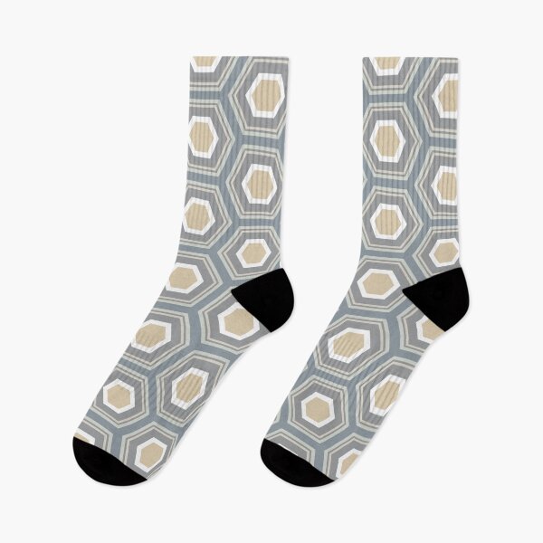 Item preview, striped geometric hexagons neutral colors designed and sold by colorofmagic.