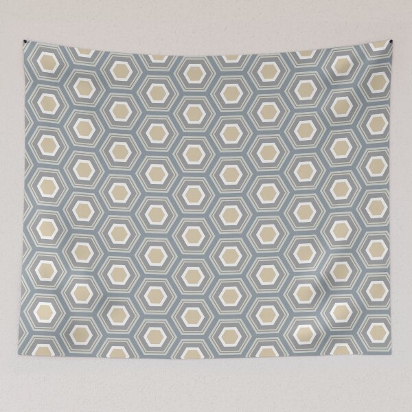 Item preview, striped geometric hexagons neutral colors designed and sold by colorofmagic.