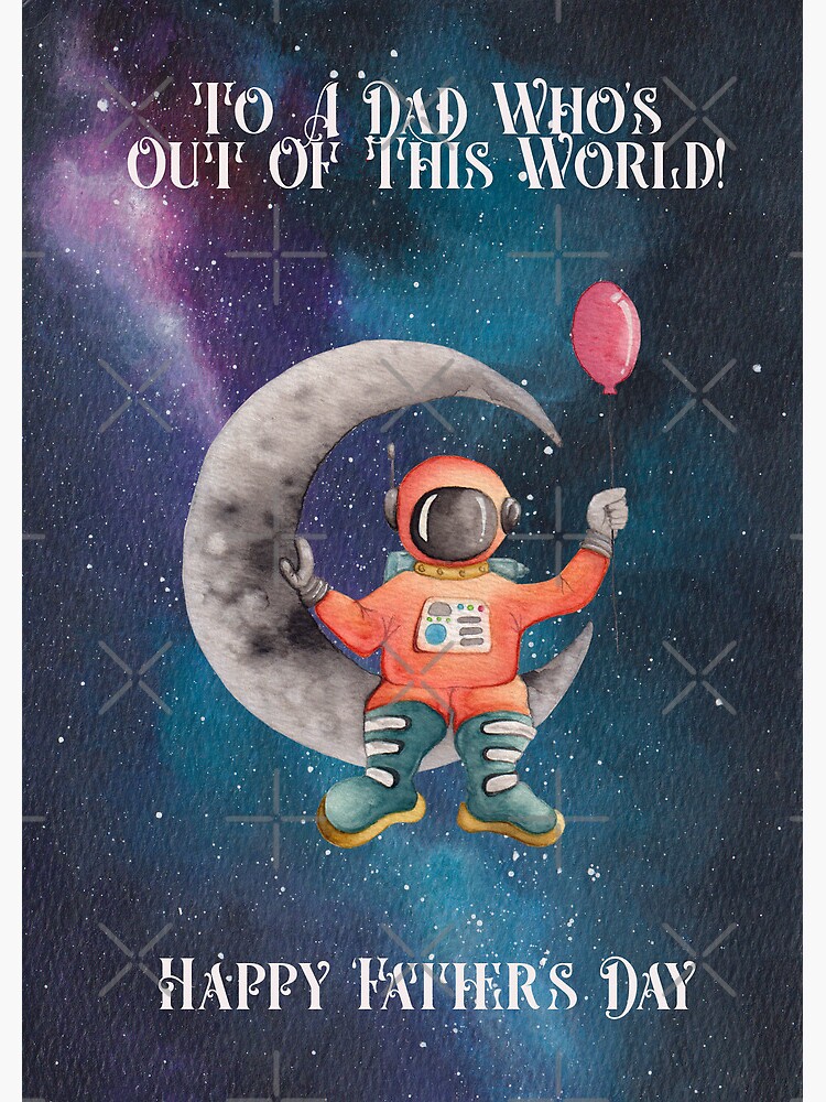 Thumbnail 3 of 3, Photographic Print, Galaxy Spaceman Fathers Day Card designed and sold by BeckmogArt.