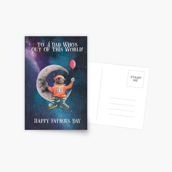 Galaxy Spaceman Fathers Day Card Postcard