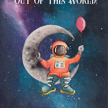 Artwork thumbnail, Galaxy Spaceman Fathers Day Card by Imogen Boshstar Art