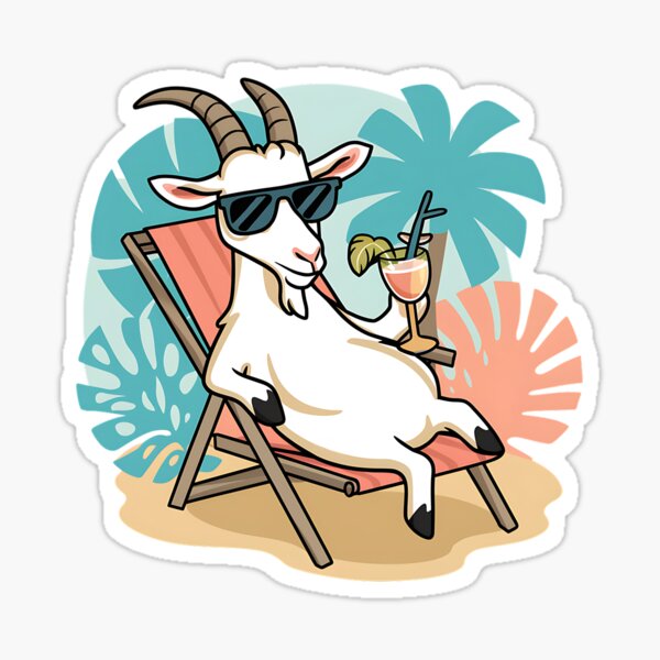 Item preview, A Chillin Goat With Sunglasses On designed and sold by Maikokol.