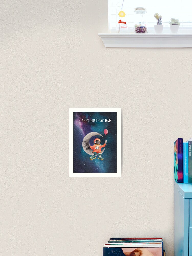 Thumbnail 2 of 3, Art Print, Galaxy Spaceman Birthday Card designed and sold by BeckmogArt.
