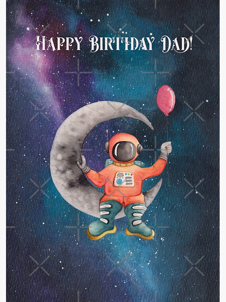 Thumbnail 3 of 3, Art Print, Galaxy Spaceman Birthday Card designed and sold by BeckmogArt.