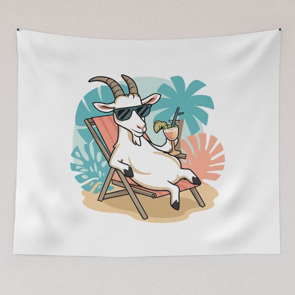 Item preview, A Chillin Goat With Sunglasses On designed and sold by Maikokol.