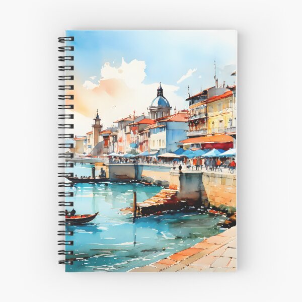 Item preview, Porto Seafront: Watercolor Landscape in Turquoise designed and sold by LSVart.