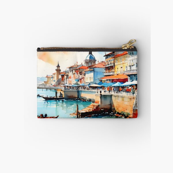 Item preview, Porto Seafront: Watercolor Landscape in Turquoise designed and sold by LSVart.