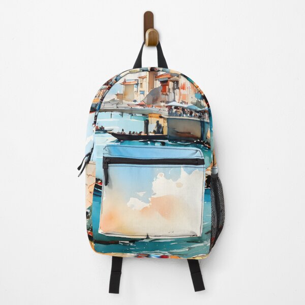 Item preview, Porto Seafront: Watercolor Landscape in Turquoise designed and sold by LSVart.