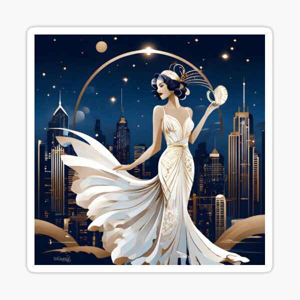 Art deco woman version 1 Sticker