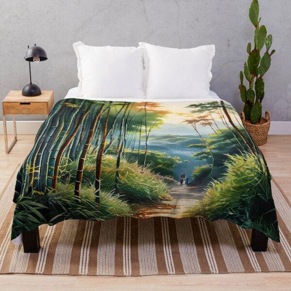 Item preview, Arashiyama Bamboo Grove: Enchanting Watercolor Pathway designed and sold by LSVart.