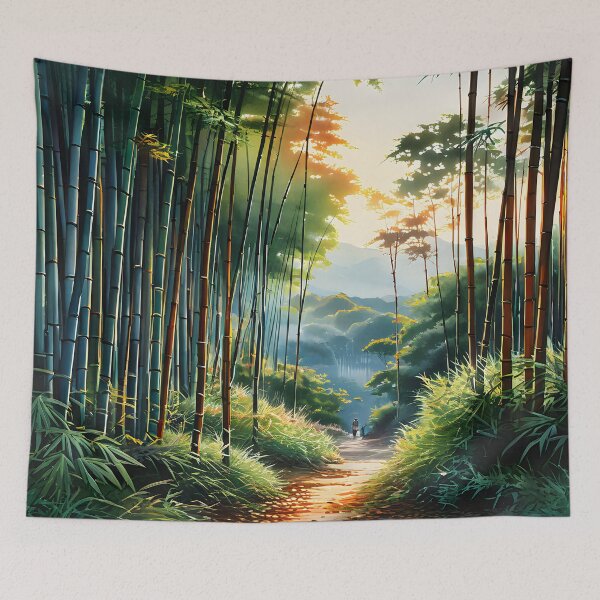 Item preview, Arashiyama Bamboo Grove: Enchanting Watercolor Pathway designed and sold by LSVart.