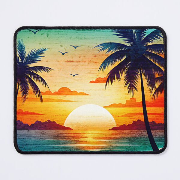 Item preview, Tropical Beach and Ocean Sunset Art designed and sold by ZeptepiTrends.
